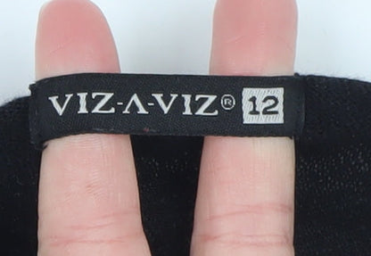 Womens UK Size 12 VIZ-A-VIZ Black Cardigan Jumper