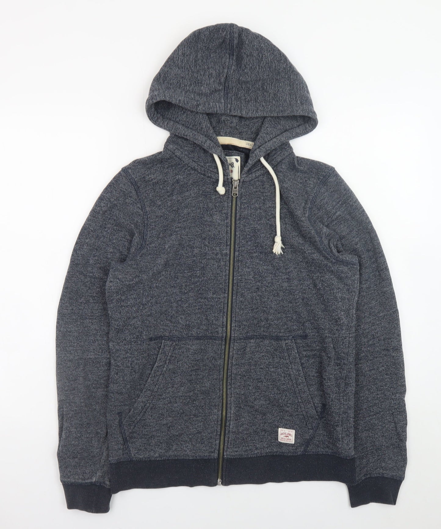 Mens UK Size S JACK & JONES Blue Full Zip Hoodie