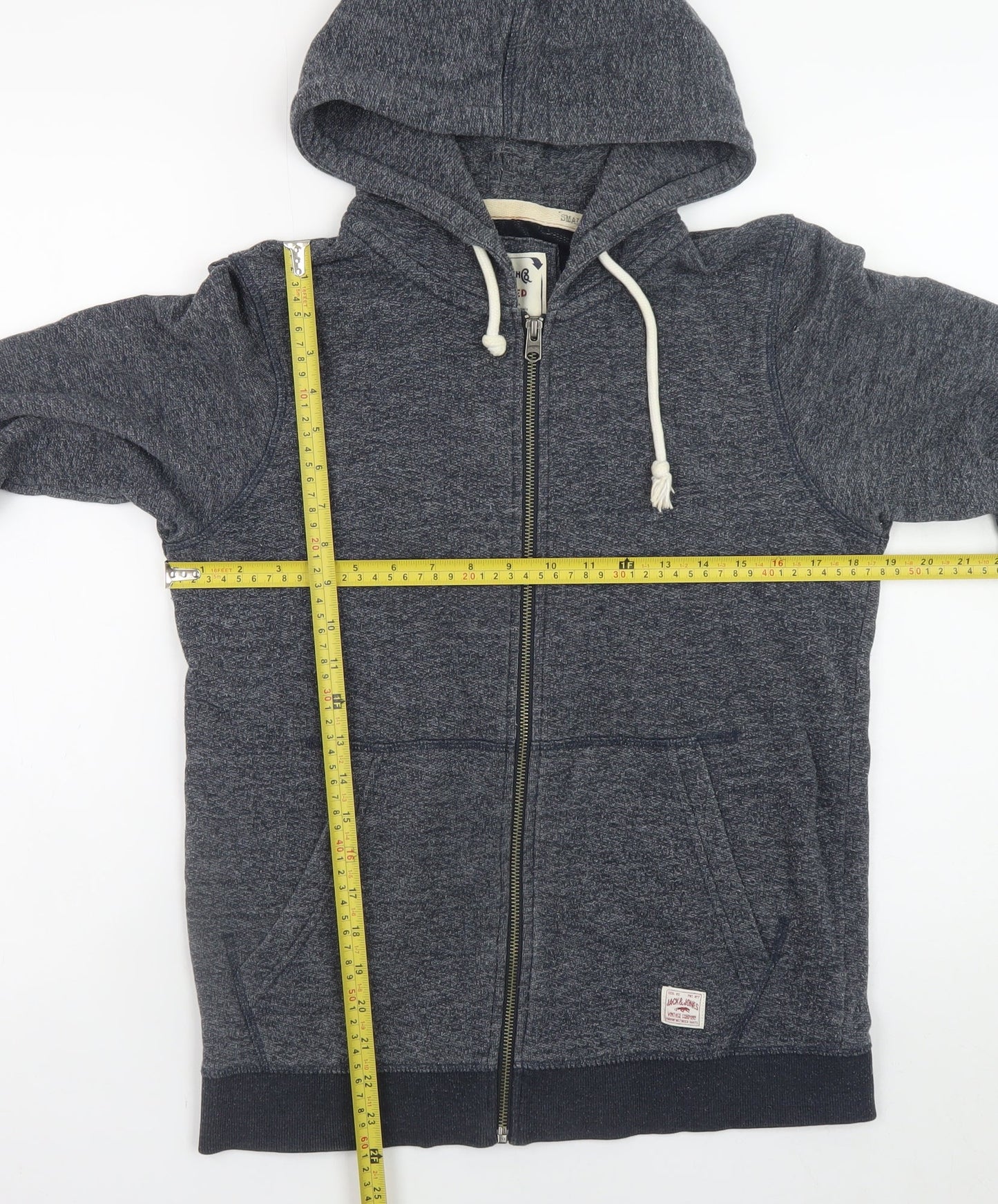 Mens UK Size S JACK & JONES Blue Full Zip Hoodie