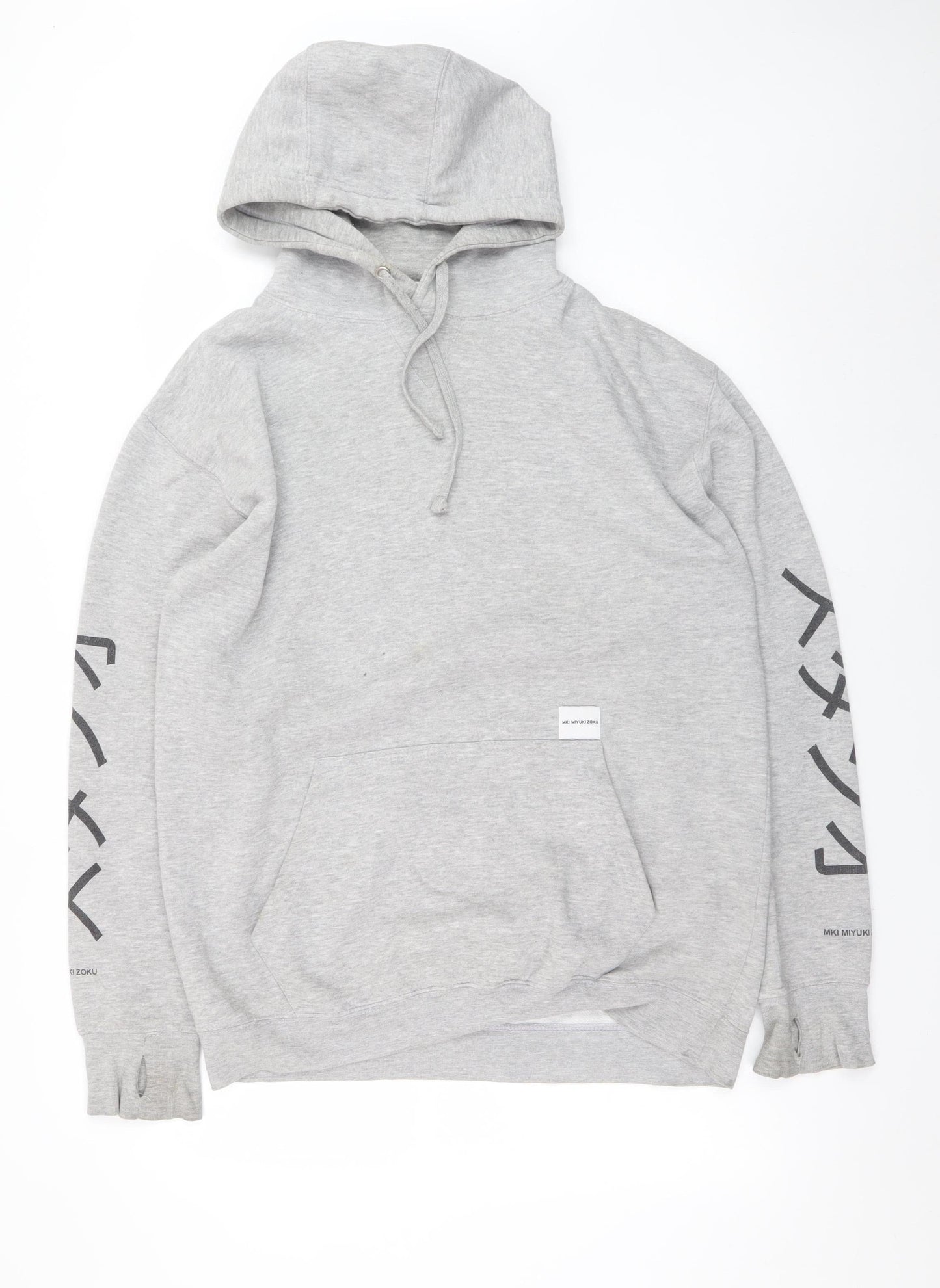 Mens UK Size L MKI MIYUKI ZOKU Grey Pullover Hoodie