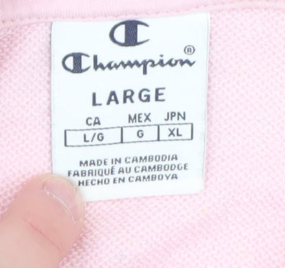 Womens UK Size L Champion Pink Pullover Hoodie