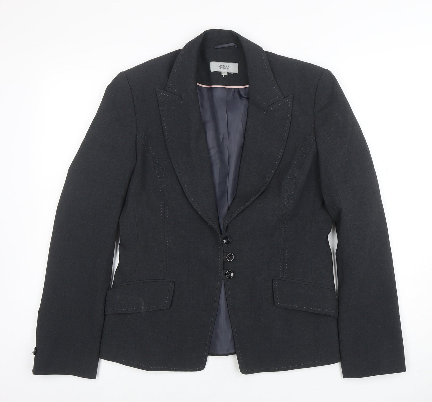 Womens UK Size 12 Marks and Spencer Regular Black Blazer