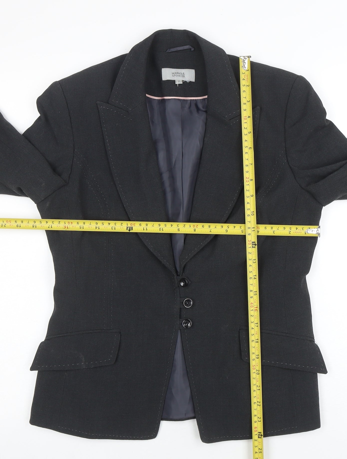 Womens UK Size 12 Marks and Spencer Regular Black Blazer