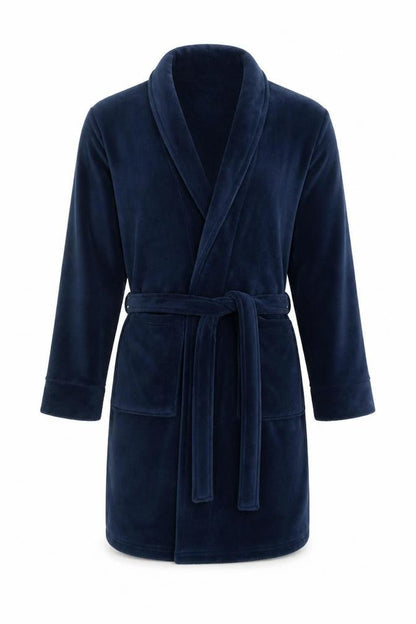 Original Penguin Men's Navy Blue Polyester Belted Robe S/M
