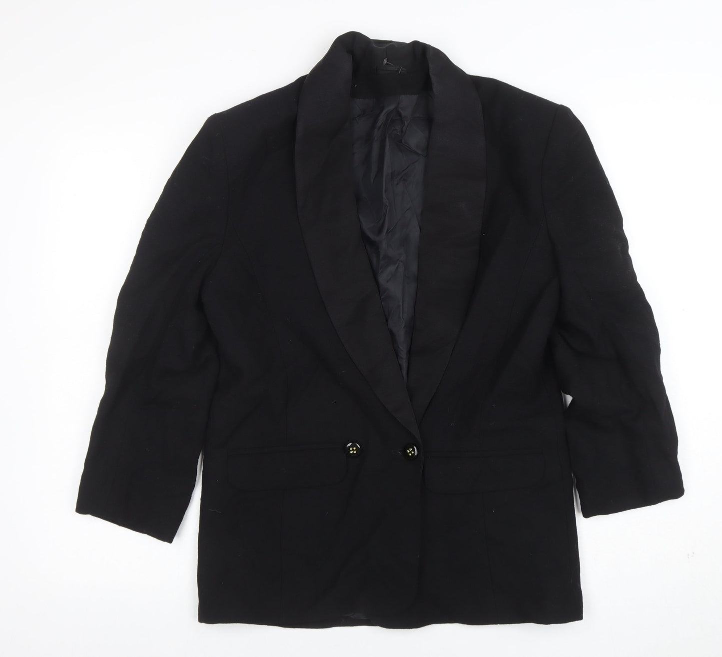 Womens UK Size 12 Viyella Regular Black Blazer