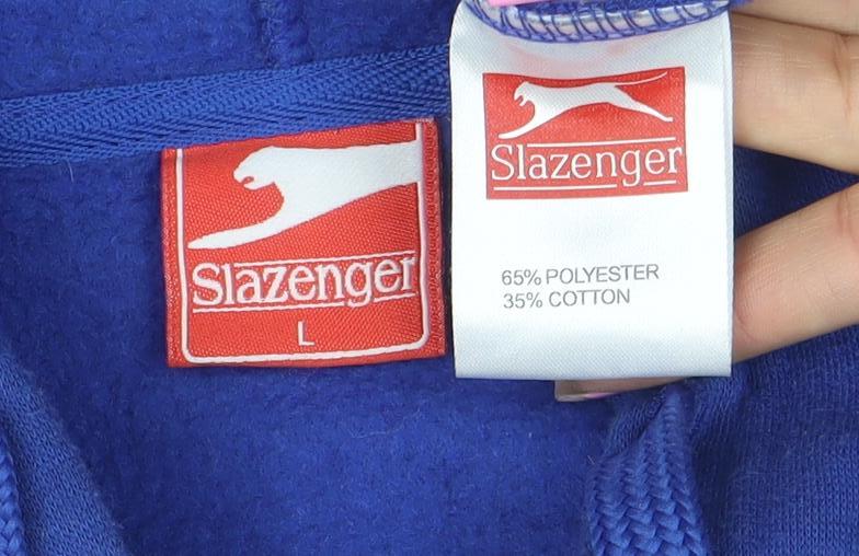 Mens UK Size L Slazenger Blue Full Zip Hoodie