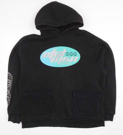 Mens UK Size L BoohooMAN Black Pullover Hoodie