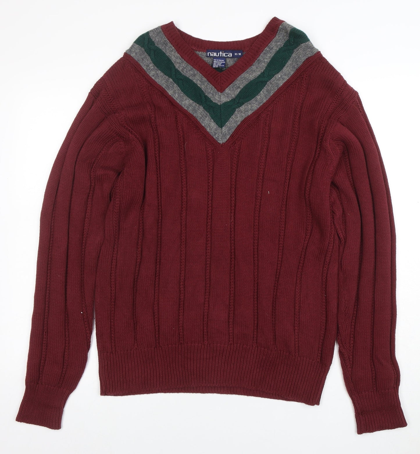Mens UK Size M Nautica Red Pullover Jumper