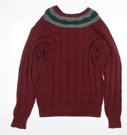 Mens UK Size M Nautica Red Pullover Jumper