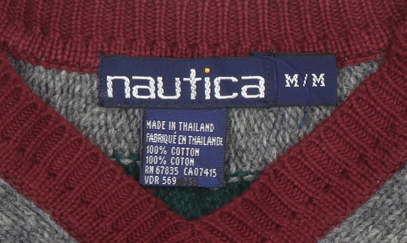 Mens UK Size M Nautica Red Pullover Jumper