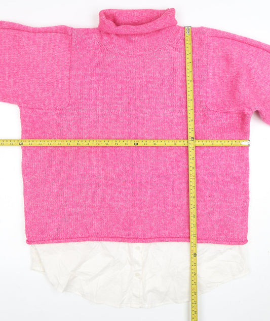 NEXT Women’s Pink Roll Neck Knit Jumper L Long Sleeve Casual
