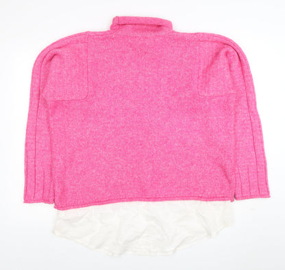 NEXT Women’s Pink Roll Neck Knit Jumper L Long Sleeve Casual