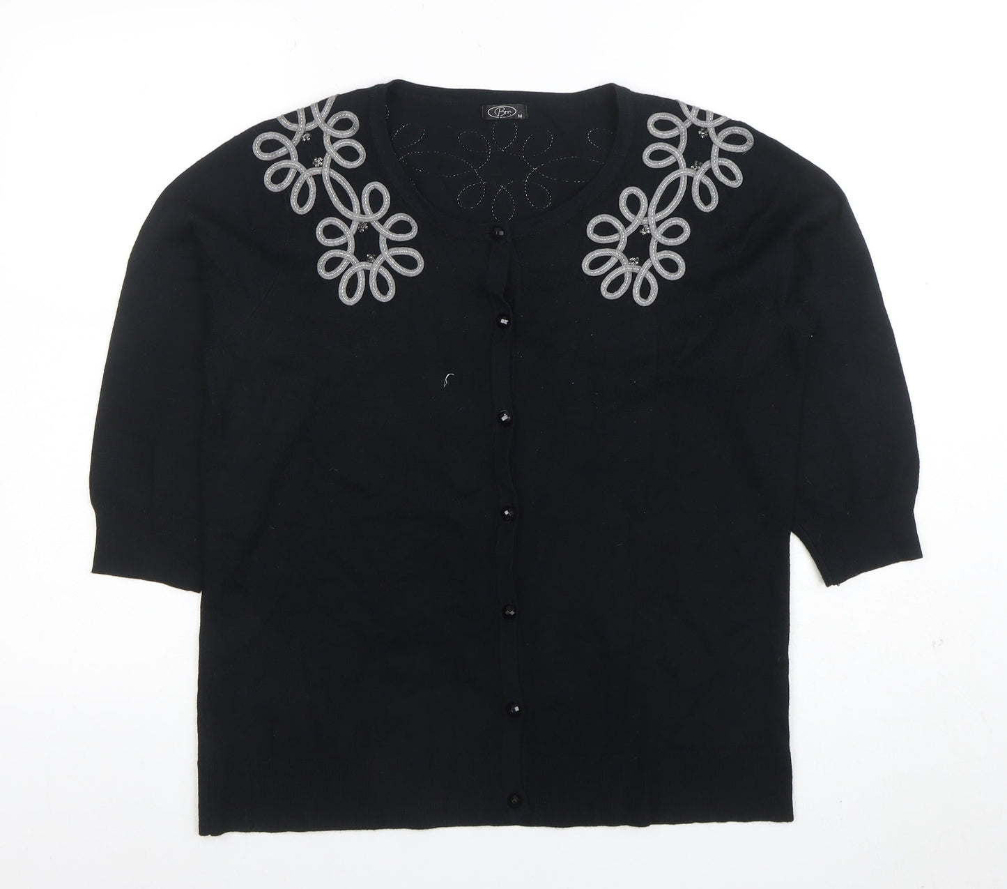 Womens UK Size M BM Black Cardigan Jumper