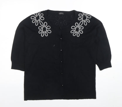Womens UK Size M BM Black Cardigan Jumper