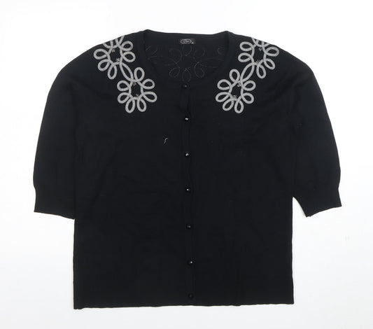 Womens UK Size M BM Black Cardigan Jumper