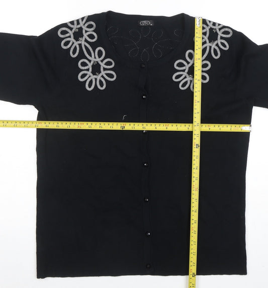 Womens UK Size M BM Black Cardigan Jumper