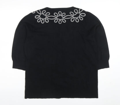 Womens UK Size M BM Black Cardigan Jumper