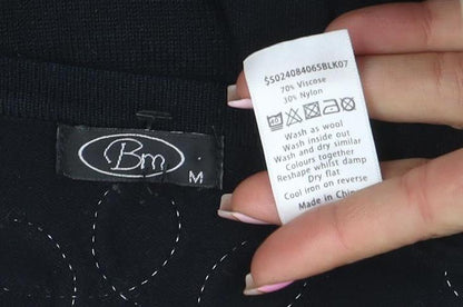 Womens UK Size M BM Black Cardigan Jumper
