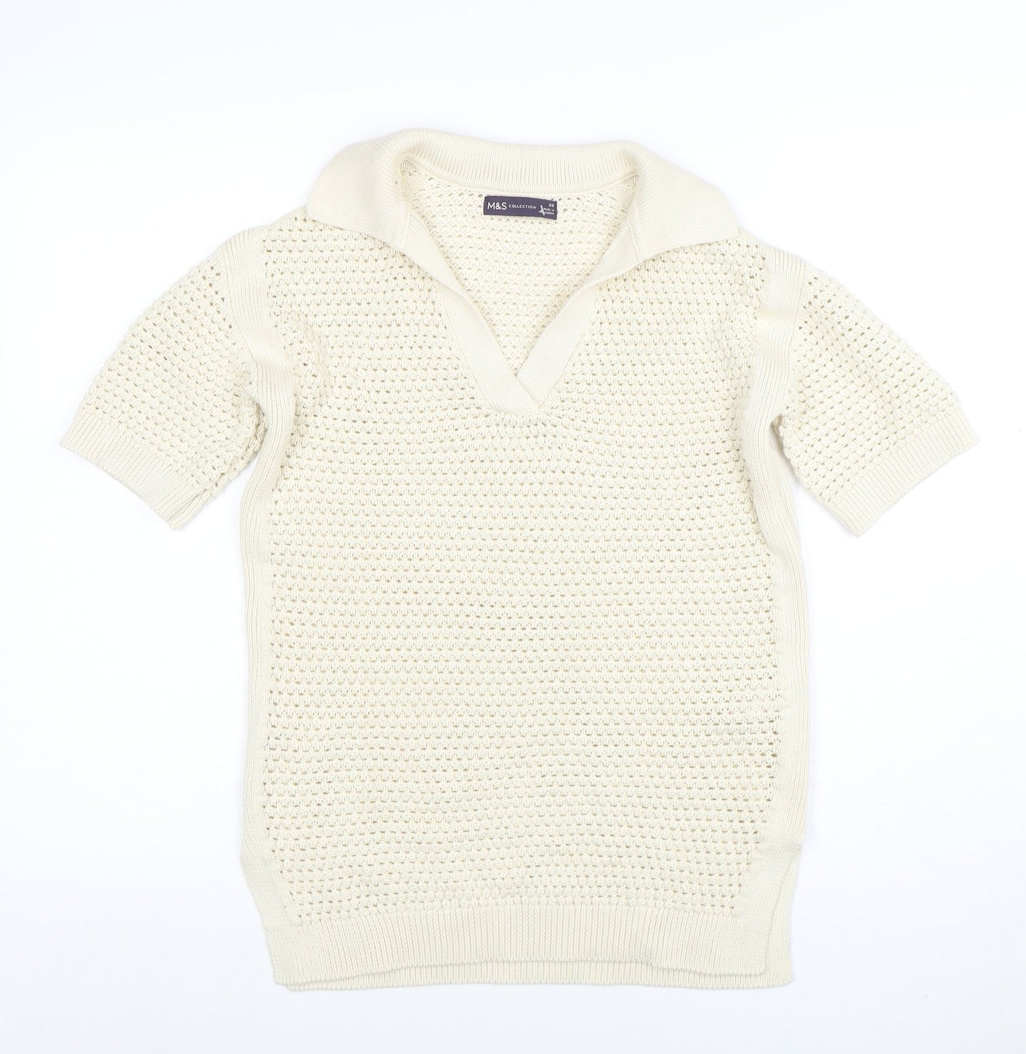 Womens UK Size XS Marks and Spencer Ivory Pullover Jumper