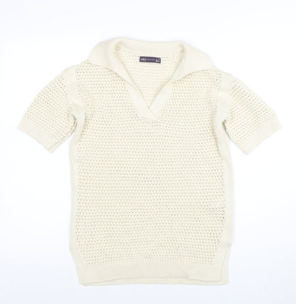 Womens UK Size XS Marks and Spencer Ivory Pullover Jumper