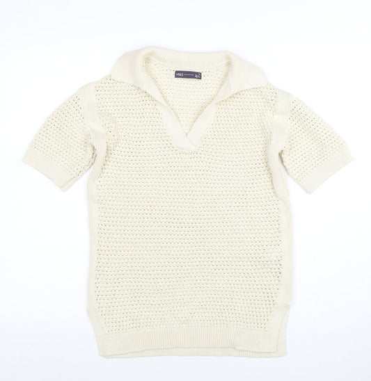 Womens UK Size XS Marks and Spencer Ivory Pullover Jumper