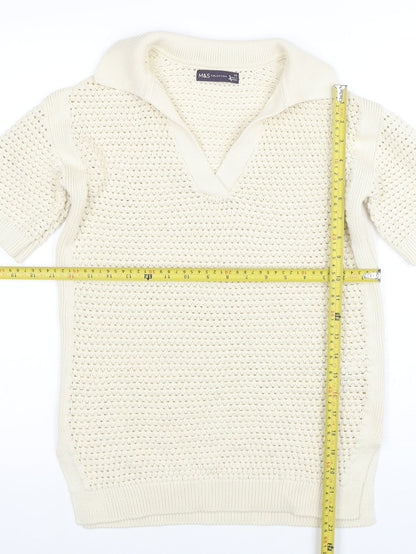 Womens UK Size XS Marks and Spencer Ivory Pullover Jumper