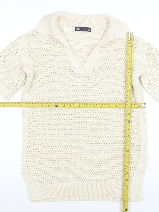 Womens UK Size XS Marks and Spencer Ivory Pullover Jumper
