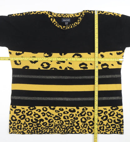 Saloos Women’s Multicoloured Leopard Stripe 3/4 Sleeve Jumper Size 16