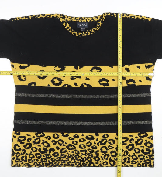 Saloos Women’s Multicoloured Leopard Stripe 3/4 Sleeve Jumper Size 16