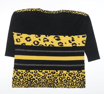 Saloos Women’s Multicoloured Leopard Stripe 3/4 Sleeve Jumper Size 16