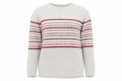 FatFace Women Beige Fair Isle Wool Blend Jumper Size 10