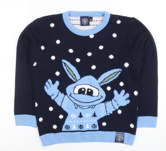 Boys UK Size 11-12 Years Manchester City Blue Pullover Jumper