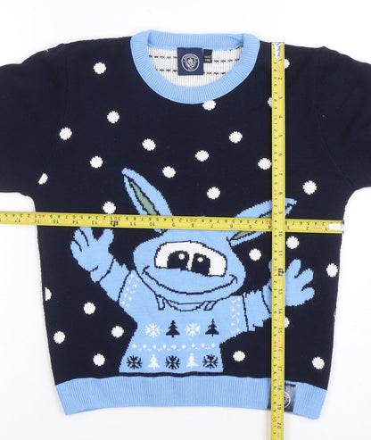 Boys UK Size 11-12 Years Manchester City Blue Pullover Jumper