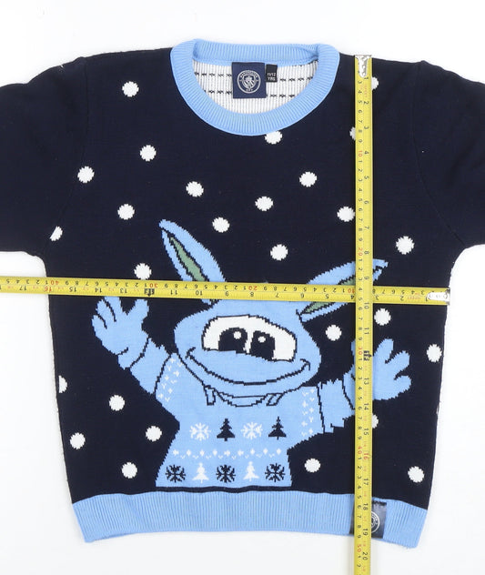 Boys UK Size 11-12 Years Manchester City Blue Pullover Jumper