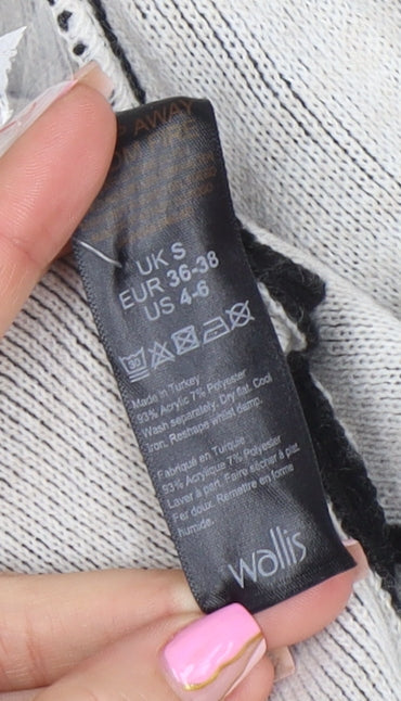 Womens UK Size S Wallis Black Cardigan Jumper