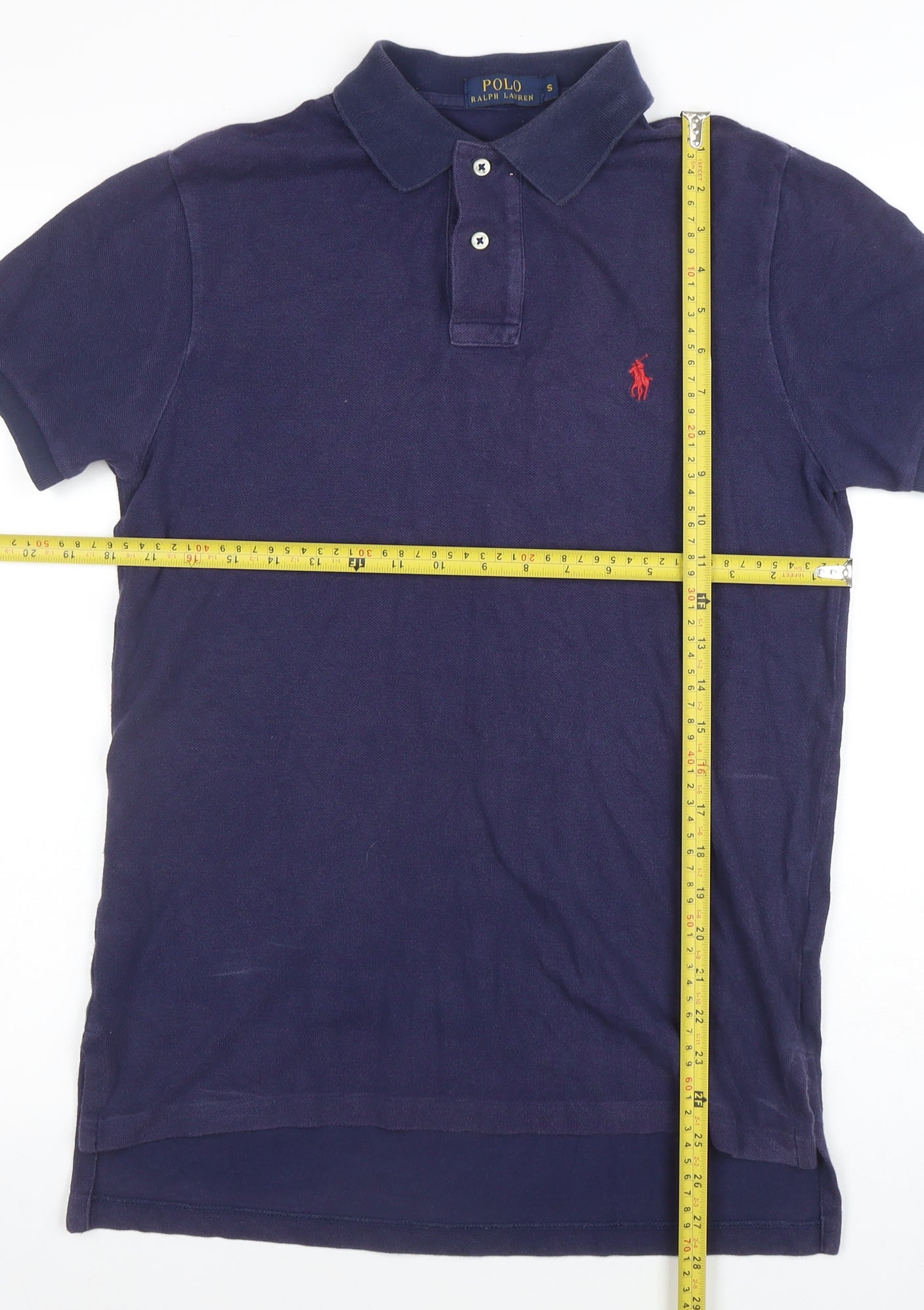 Ralph Lauren Men's Blue Cotton Slim Fit Polo Shirt Size S