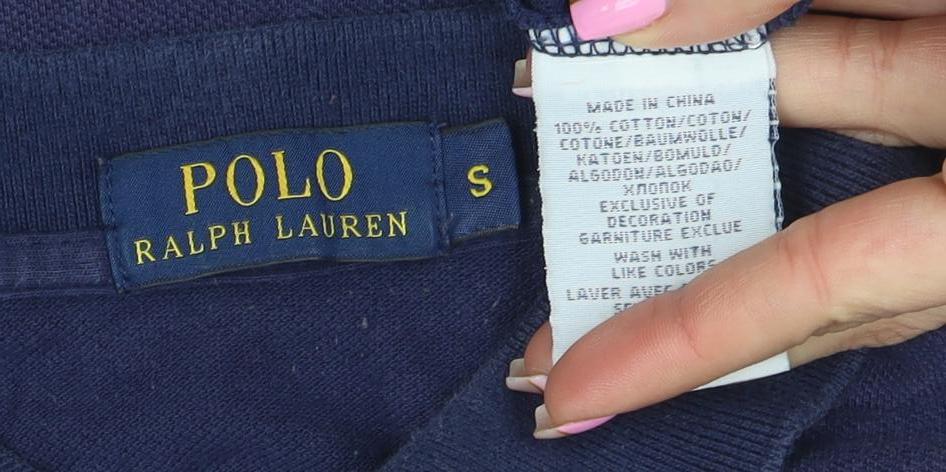 Ralph Lauren Men's Blue Cotton Slim Fit Polo Shirt Size S