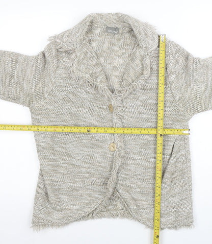 South Women’s Beige Knit Button Cardigan L Long Sleeve