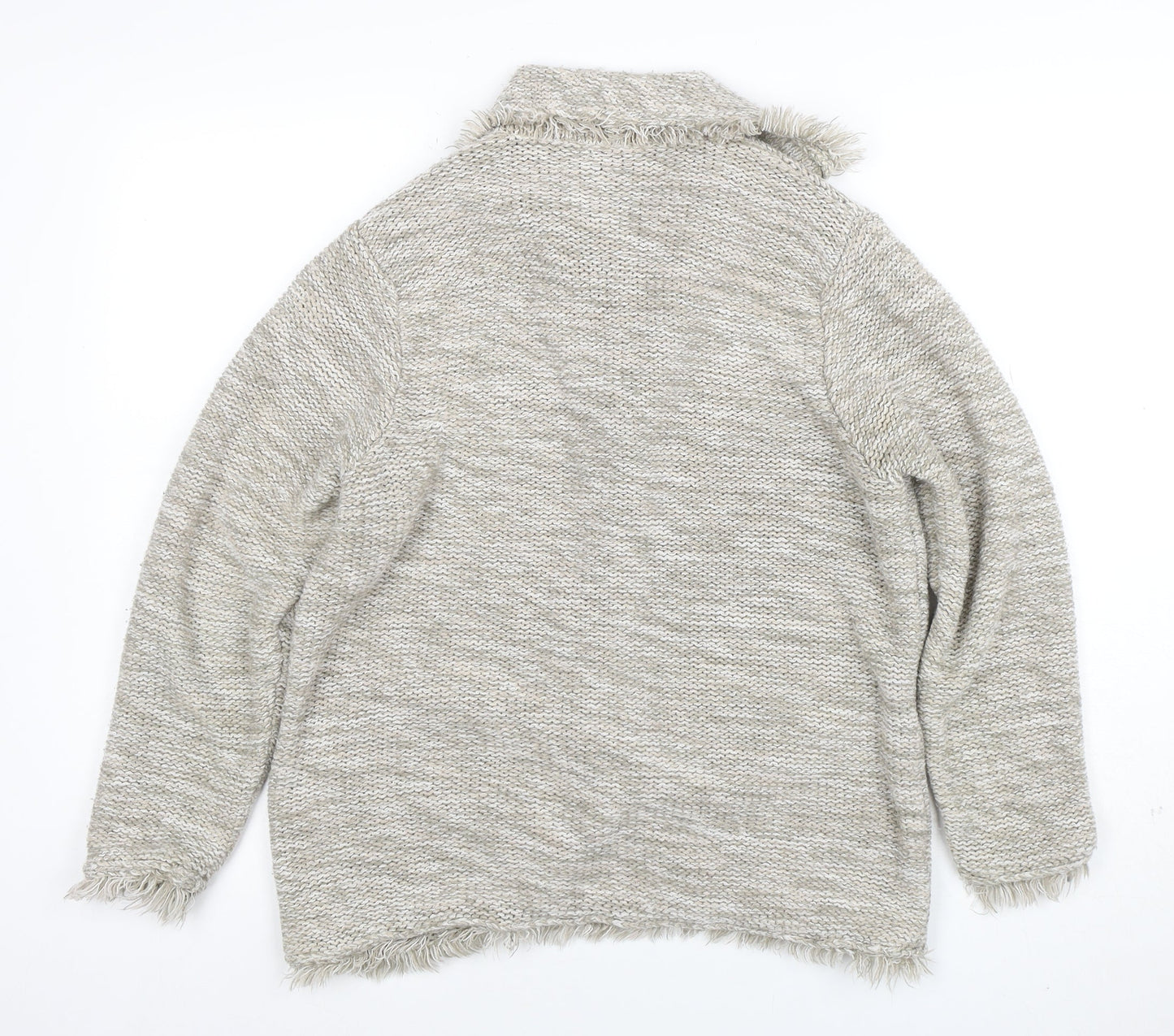 South Women’s Beige Knit Button Cardigan L Long Sleeve