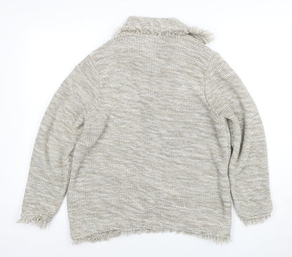 South Women’s Beige Knit Button Cardigan L Long Sleeve