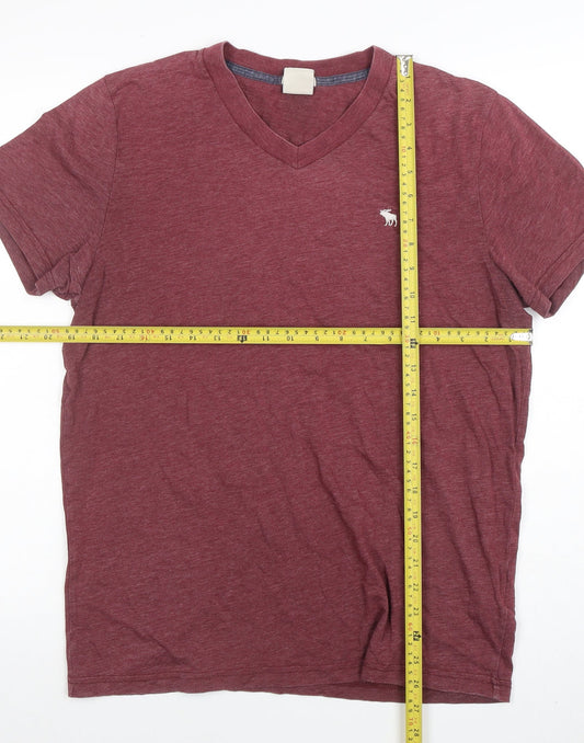 Abercrombie & Fitch Men's Red V-Neck Muscle T-Shirt Size L