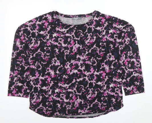 Nutmeg Women's Multicoloured Floral 3/4 Sleeve Jersey T-Shirt Size 14