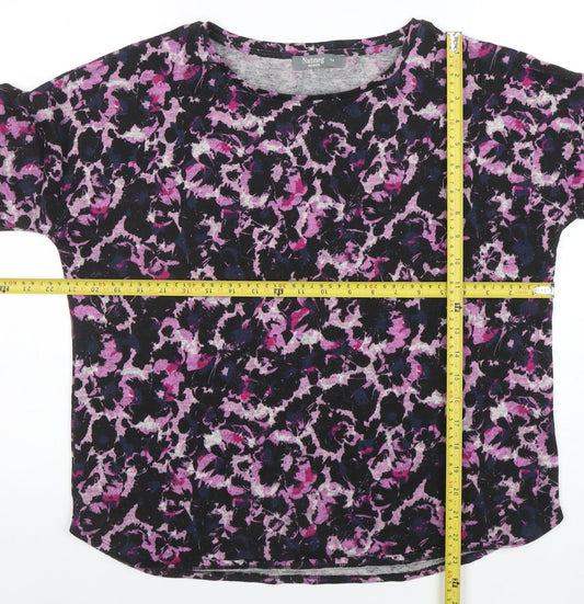 Nutmeg Women's Multicoloured Floral 3/4 Sleeve Jersey T-Shirt Size 14