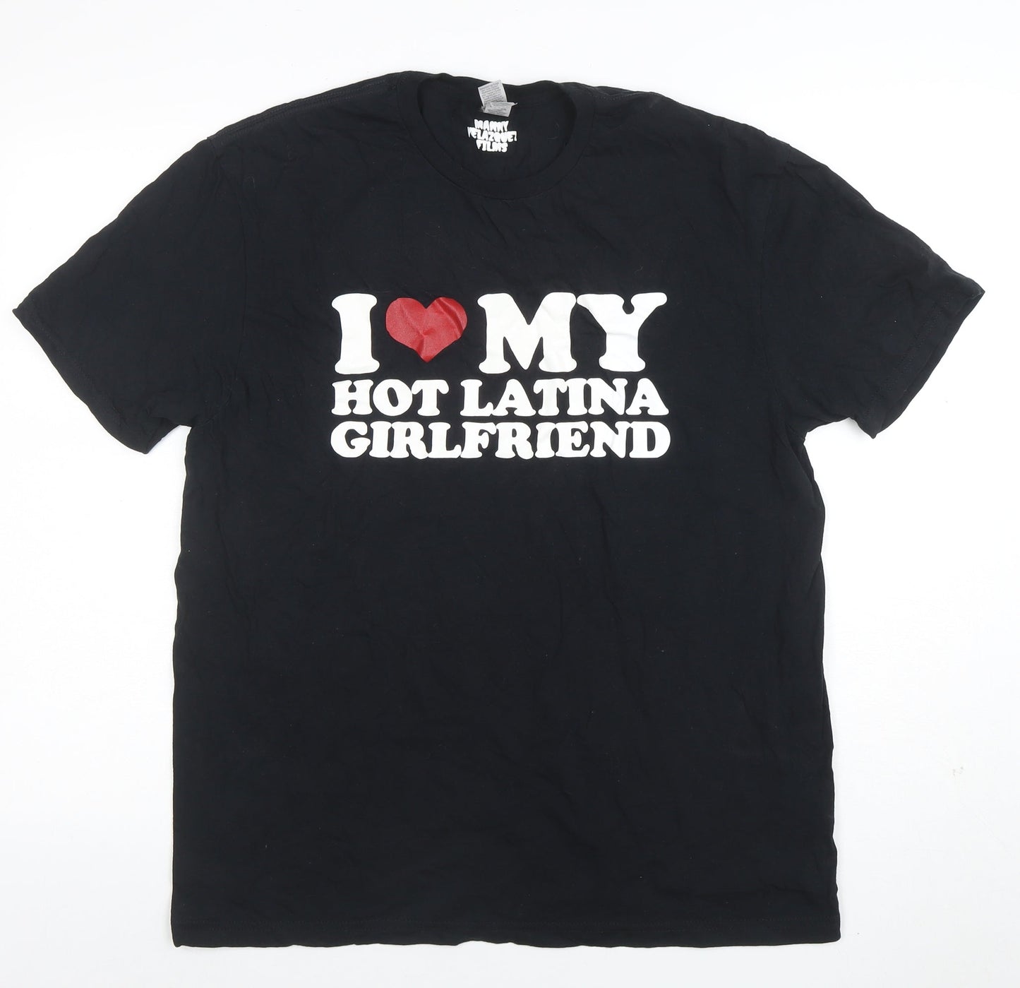 Mens UK Size L Gildan Black  T-Shirt