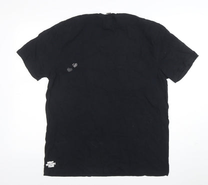 Mens UK Size L Gildan Black  T-Shirt