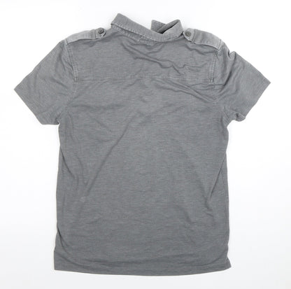 Express Design Studio Men's Grey Short Sleeve Polo Shirt Size S