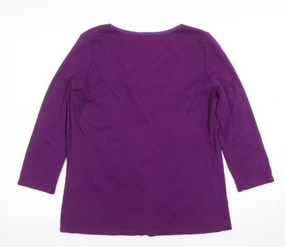 Womens UK Size L Planet Purple Tunic Button-Up