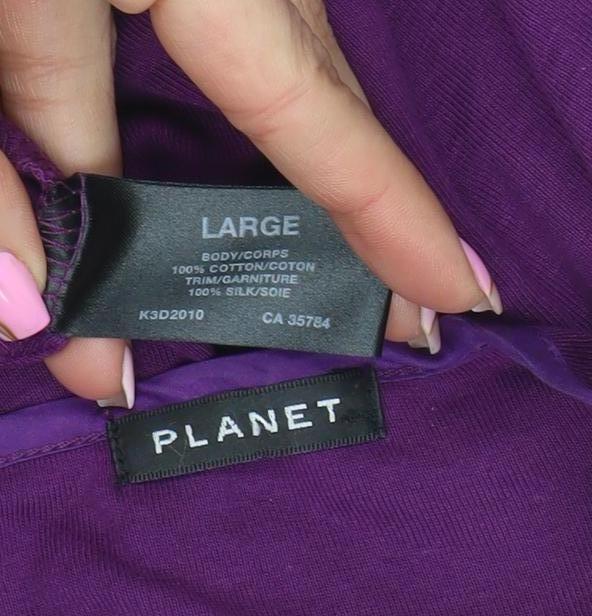 Womens UK Size L Planet Purple Tunic Button-Up