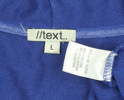 Next Women Blue Pleated Collar Long Sleeve Cardigan L