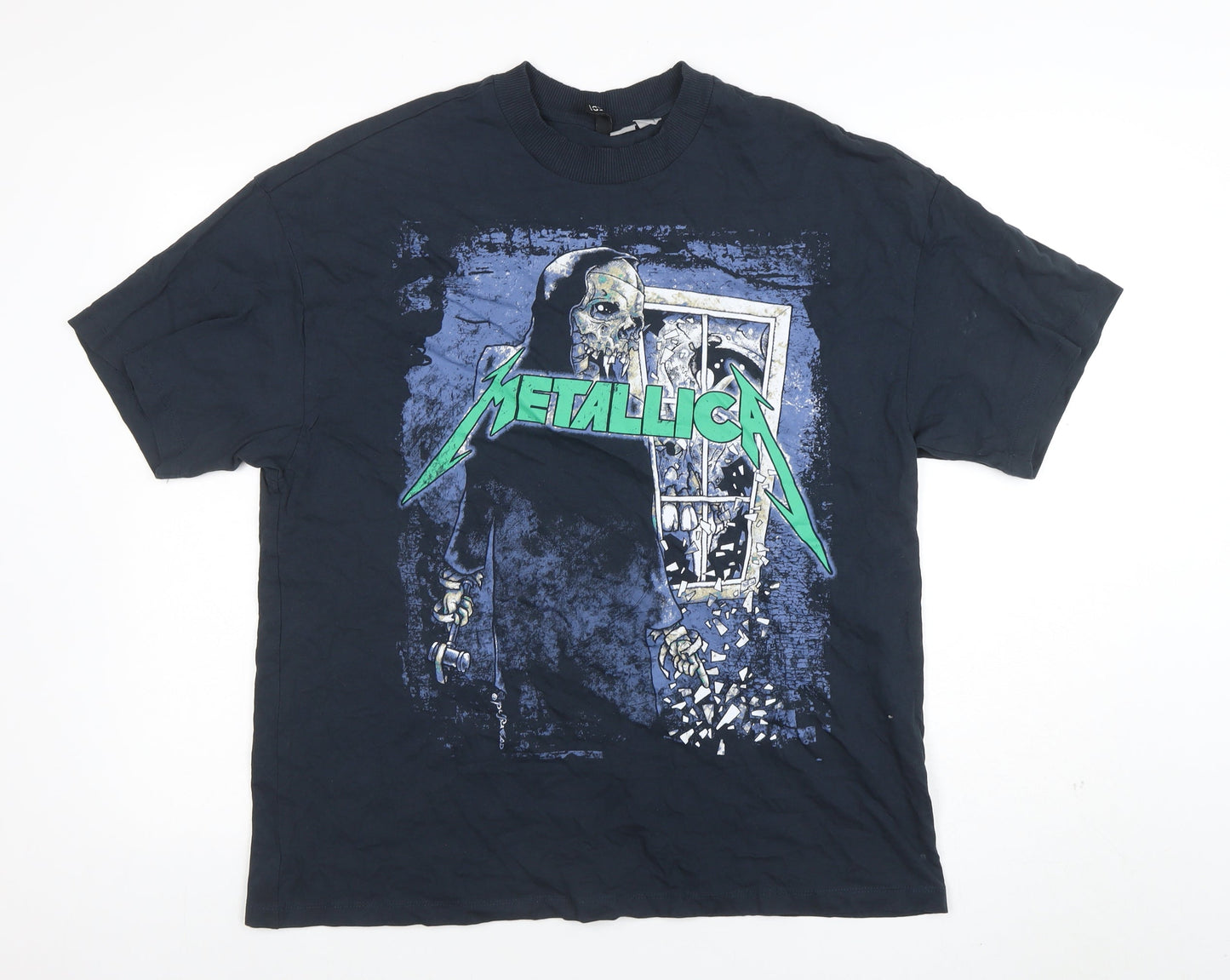 Metallica Men's Black Graphic Band T-Shirt Size M Cotton Rock Tee